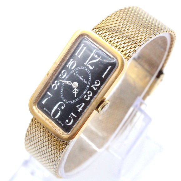 Vintage ENDURA Watch Womens Gold Tone Stainless Steel Self Wind Swiss Made - Picture 1 of 8